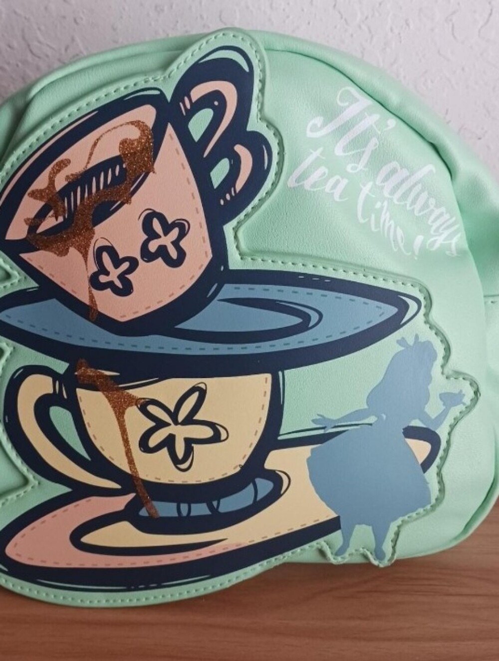 Disney Alice In Wonderland Mint Tea Time Crossbody Bag - Cute Teacup Design